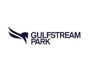 Gulfstream Park logo with a stylized dark blue falcon head and wings beside the text 'GULFSTREAM PARK'.