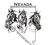 Logo featuring three horse heads in a row above the outline of the Nevada state, with the word Nevada at the top.
